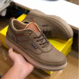 کفش مردانه چرم صنعتی زیتونی شیک و راحت روزمره و نیمه رسمی