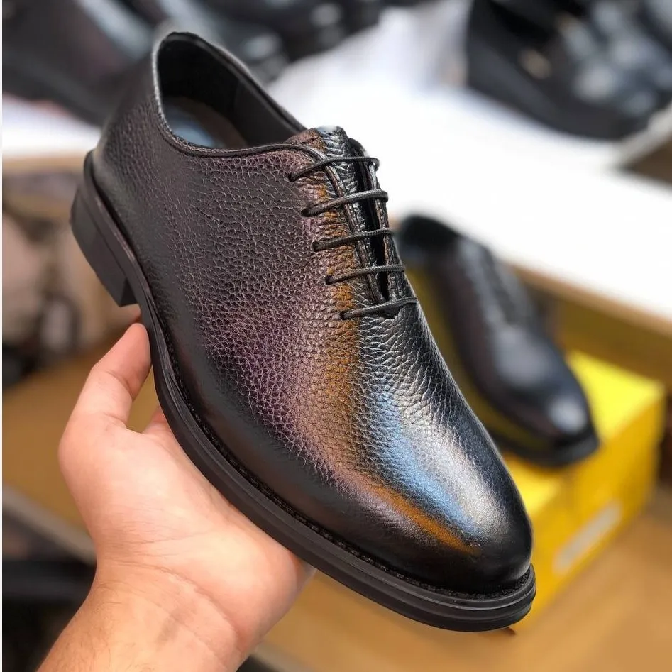 کفش مردانه چرم طبیعی مشکی رسمی و اداری شیک کد 123
