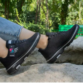 کفش پیاده روی زنانه مشکی راحت با کفی طبی و زیره الترا نرم مناسب کمر درد