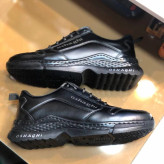 کفش اسپرت مردانه چرم صنعتی زیره پیو طبی سبک راحت طرح اسکچرز مشکی