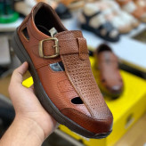 کفش مردانه چرم طبیعی سگکی بنددار راحت و شیک مناسب پیاده روی روزانه