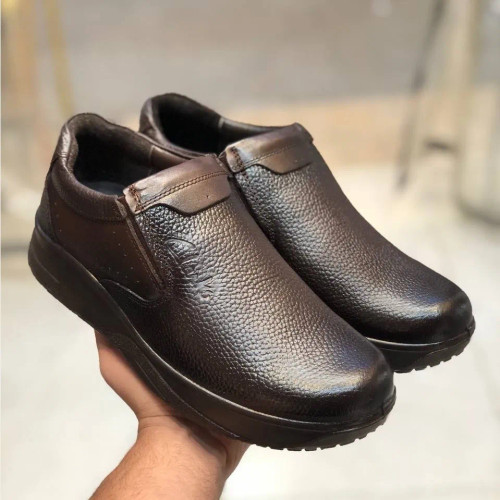 کفش مردانه تمام چرم طبیعی کد 1022 - اداری و مجلسی - زیره پیو تزریقی - طبی و راحت