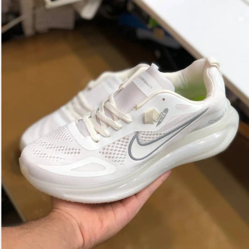 کتونی نایک رانر مردانه زنانه اسپرت سفید مناسب باشگاه پیاده روی