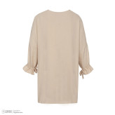 تونیک زنانه کرم رنگ یقه گرد دکمه دار طرح دار مجلسی و روزمره