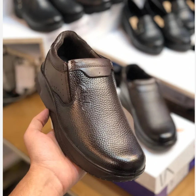 کفش مردانه تمام چرم طبیعی کد 1022 - اداری و مجلسی - زیره پیو تزریقی - طبی و راحت