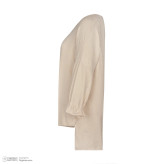 تونیک زنانه کرم رنگ یقه گرد دکمه دار طرح دار مجلسی و روزمره