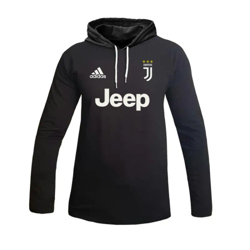 تیشرت آستین بلند کلاه دار مردانه طرح یوونتوس Jeep Adidas