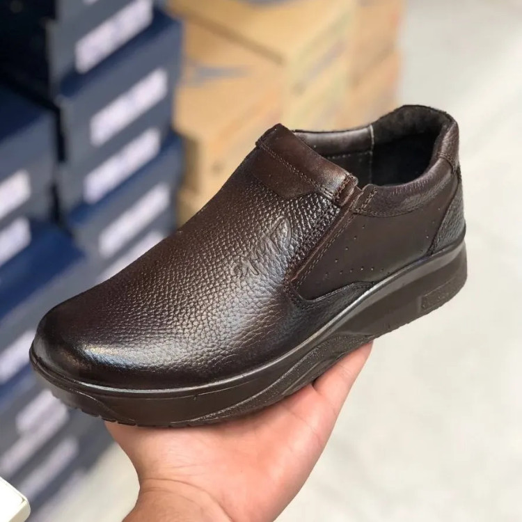 کفش مردانه تمام چرم طبیعی کد 1022 - اداری و مجلسی - زیره پیو تزریقی - طبی و راحت