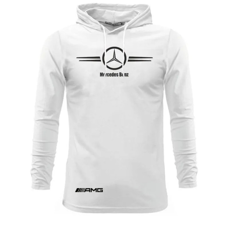 تیشرت کلاه دار مردانه طرح مرسدس بنز AMG در سه رنگ مشکی، زرد و سفید