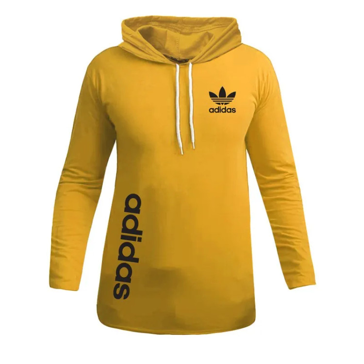 تیشرت آستین بلند کلاه دار مردانه طرح آدیداس مدل 2023