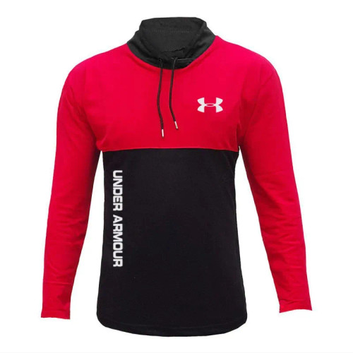 تیشرت آستین بلند مردانه یقه ایستاده طرح دو رنگ جودون شیک اندامی