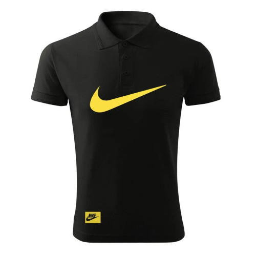 پولوشرت مردانه مشکی آستین کوتاه یقه دکمه دار طرح نایک