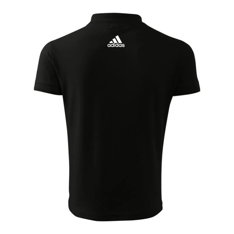 پولوشرت مردانه آستین کوتاه مشکی یقه دکمه دار طرح آدیداس