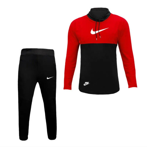 ست تی شرت و شلوار مردانه آستین بلند یقه ایستاده طرح نایک جنس جودون و نخ ترک