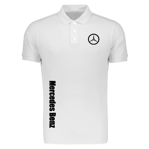 پولوشرت مردانه آستین کوتاه طرح مرسدس بنز یقه دکمه دار شیک و با کیفیت