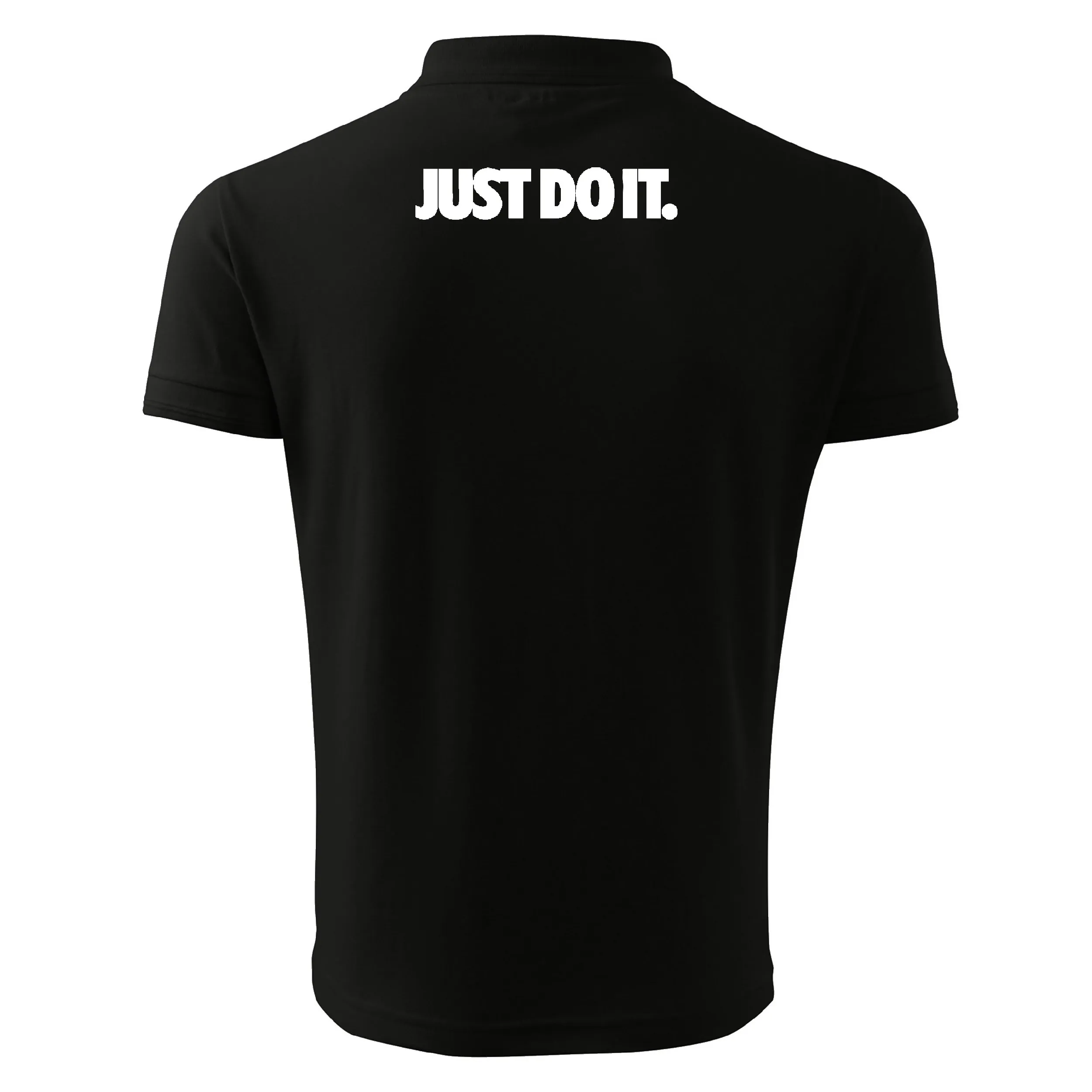پولوشرت مشکی آستین کوتاه مردانه طرح نایک Just Do It یقه دکمه دار