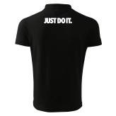 پولوشرت مشکی آستین کوتاه مردانه طرح نایک Just Do It یقه دکمه دار