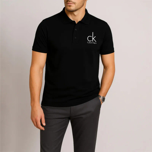 پولوشرت مردانه آستین کوتاه جودون طرح دار مشکی