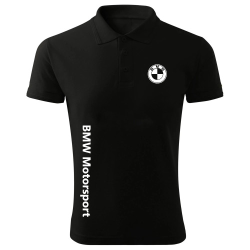 پولوشرت مردانه آستین کوتاه طرح BMW Motorsport یقه دکمه دار شیک و اسپرت