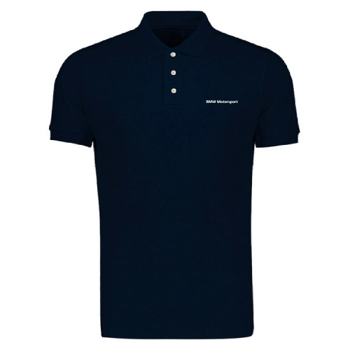 پولوشرت مردانه آستین کوتاه طرح BMW Motorsport یقه دکمه دار شیک و اندامی