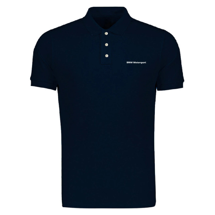 پولوشرت مردانه آستین کوتاه طرح BMW Motorsport یقه دکمه دار شیک و اندامی