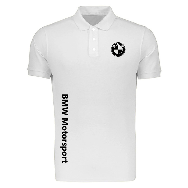 پولوشرت مردانه آستین کوتاه طرح BMW Motorsport یقه دکمه دار شیک و اسپرت