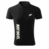 پولوشرت مردانه نایک مشکی آستین کوتاه طرح Just Do It
