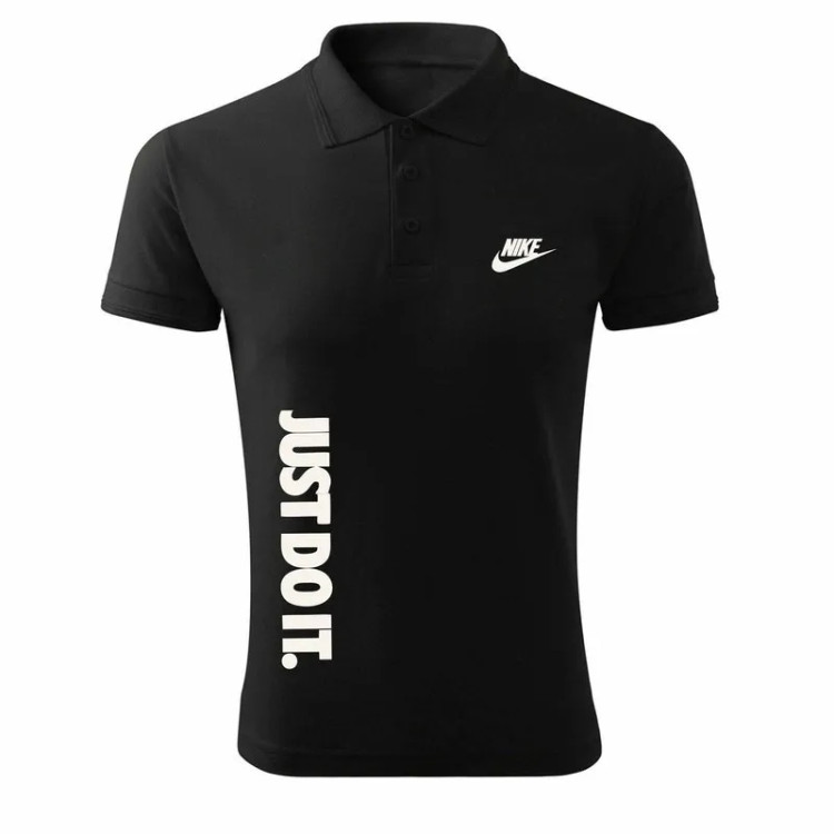 پولوشرت مردانه نایک مشکی آستین کوتاه طرح Just Do It
