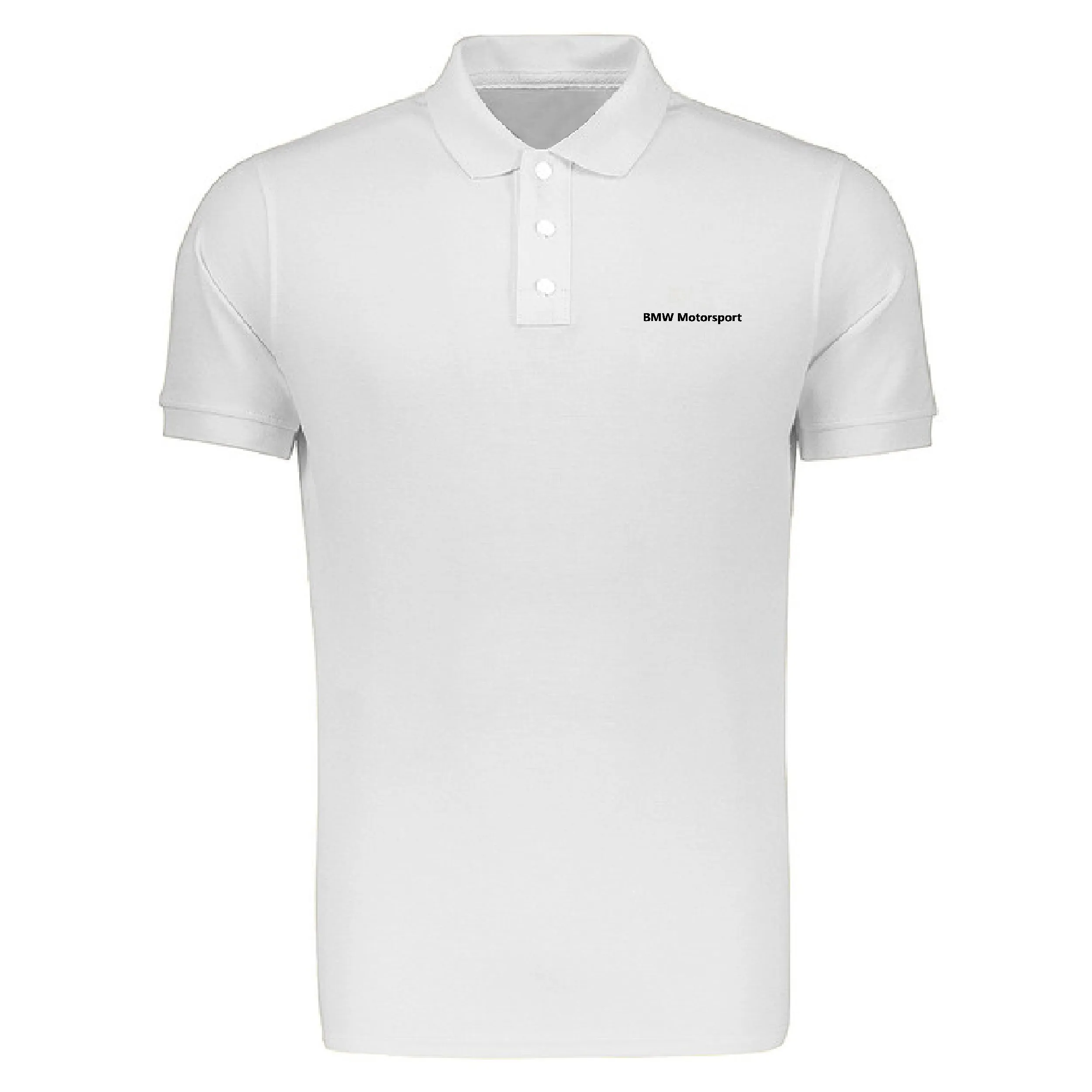 پولوشرت مردانه آستین کوتاه طرح BMW Motorsport یقه دکمه دار شیک و اندامی