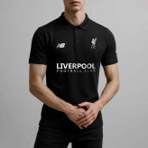 پولوشرت مردانه مشکی طرح لیورپول آستین کوتاه جنس جودون