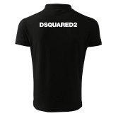 پولوشرت مردانه مشکی آستین کوتاه یقه دکمه دار طرح DSQUARED2