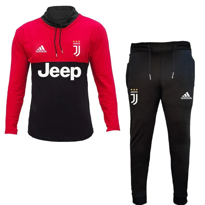 ست تیشرت و شلوار مردانه آستین بلند طرح دار یقه ایستاده جنس جودون و نخ اعلا