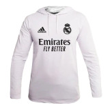 تیشرت آستین بلند کلاهدار طرح رئال مادرید | مشکی و سفید | سایزبندی کامل