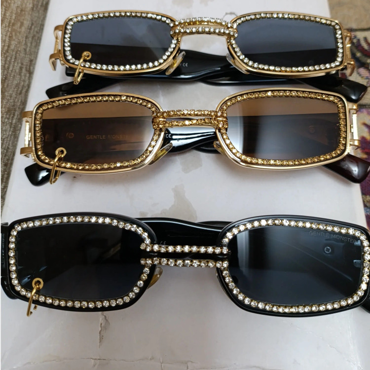 عینک آفتابی پرسینگ نگین دار برند جنتل مانستر زنانه و مردانه UV400