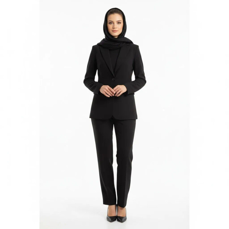 شلوار مجلسی زنانه ،راسته کلاسیک،کرپ ژاپن اصل مشکی پوشینا (پارچه فوق العاده مشکی دوخت کاملا حرفه ای و مزونی)