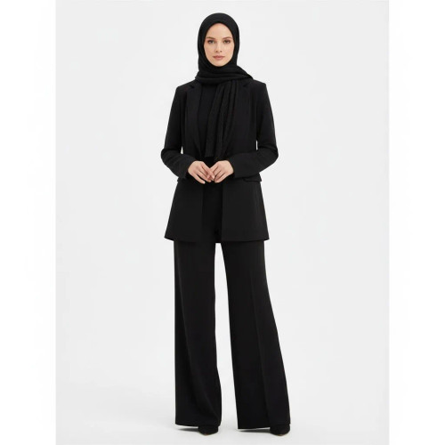 شلوار مجلسی زنانه ، مدل بگ ،کرپ ژاپن اصل ،مشکی پوشینا (پارچه فوق العاده مشکی دوخت کاملا حرفه ای و مزونی)