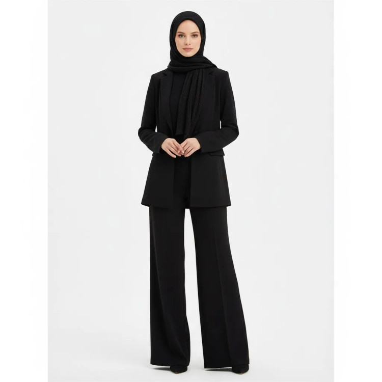 شلوار مجلسی زنانه ، مدل بگ ،کرپ ژاپن اصل ،مشکی پوشینا (پارچه فوق العاده مشکی دوخت کاملا حرفه ای و مزونی)