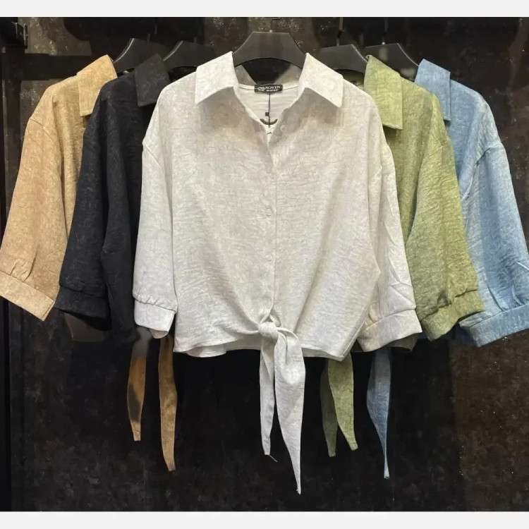 شومیز گره ای رگه دار عیدانه