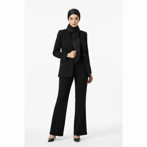 شلوار مجلسی زنانه ، مدل دمپا ،کرپ ژاپن اصل پوشینا ، مشکی (پارچه فوق العاده مشکی دوخت حرفه ای و مزونی)