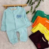 سرهمی کبریتی نوزاد Hello، جنس پنبه، دستکش دار، سایز 3 تا 9 ماه