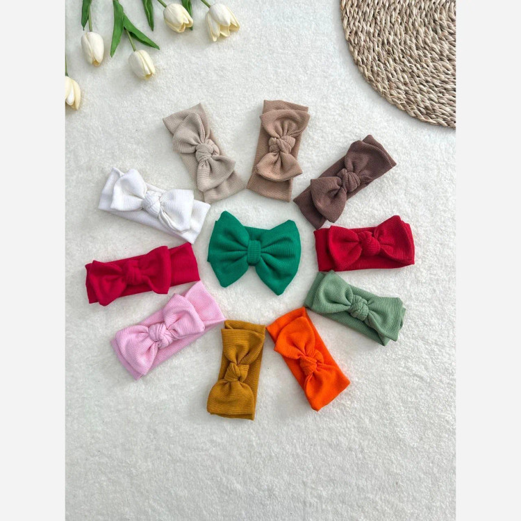 هدبند پاپیونی کبریتی نوزاد و کودک | کشسانی بالا | مناسب 0 تا 3 سال