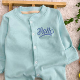 سرهمی کبریتی نوزاد Hello، جنس پنبه، دستکش دار، سایز 3 تا 9 ماه