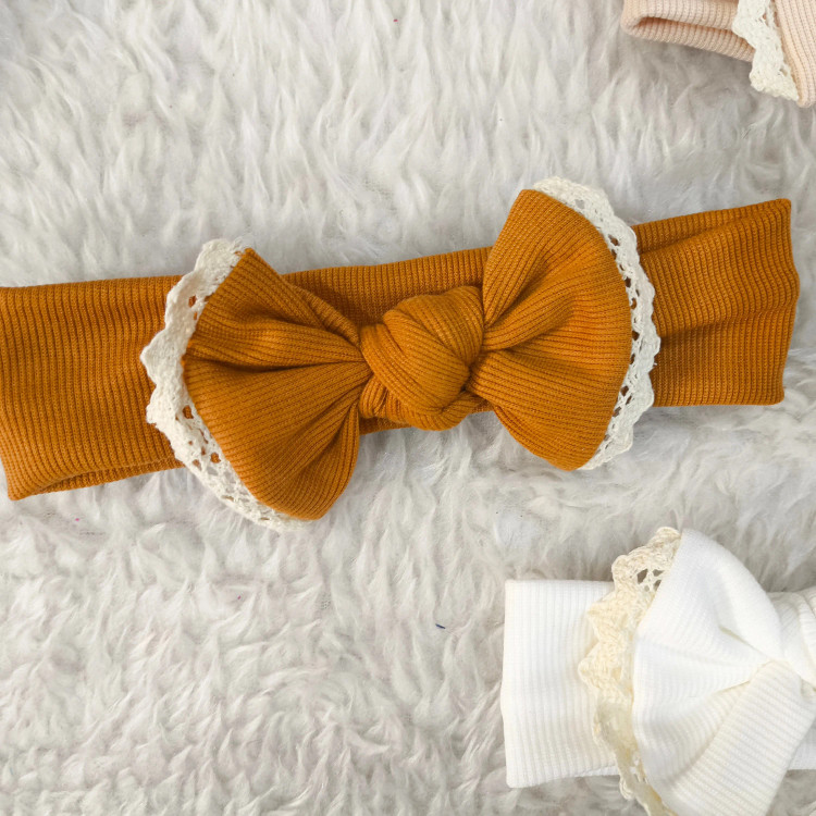 هدبند پاپیونی نوزاد و کودک | جنس کبریتی کشسان | مناسب 3 ماه تا 3 سال