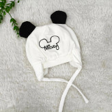 کلاه نوزادی میکی موس پوم دار خزدار مناسب 3 ماه تا 1 سال | پاییز و زمستان