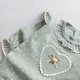 بلوز شلوار خالدار دخترانه طرح قلب | لباس راحتی نوزاد و کودک | جنس پنبه اعلا