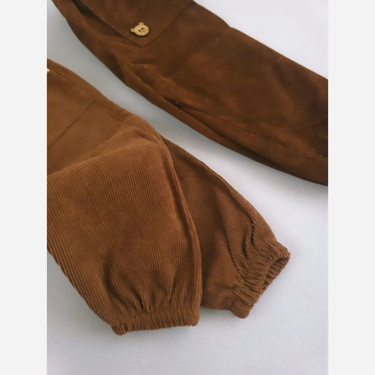 بلوز شلوار راه راه طرح خرس تدی بچگانه | دخترانه و پسرانه | جنس پنبه و مخمل کبریتی