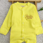 سرهمی کبریتی نوزاد Hello، جنس پنبه، دستکش دار، سایز 3 تا 9 ماه