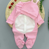 سرهمی و کلاه نوزادی طرح خرگوشی پوم دار | مناسب عکاسی نوزاد و ماهگرد