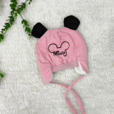 کلاه نوزادی میکی موس پوم دار خزدار مناسب 3 ماه تا 1 سال | پاییز و زمستان