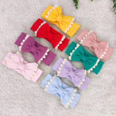 هدبند نوزادی دخترانه پاپیونی کبریتی طرح دار مناسب تا 3 سال